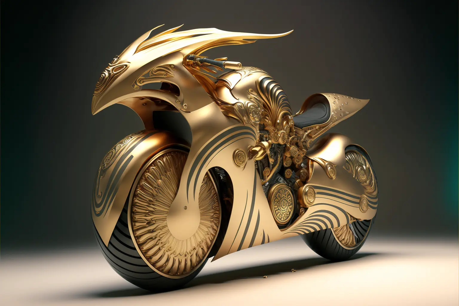 futuristic motorcycle concept inspired by Egyptian mythology